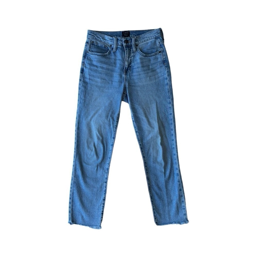 WOMEN'S J.CREW ESSENTIAL STRAIGHT LEG JEANS  #BF852 LIGHT WASH ALL-DAY STRECH